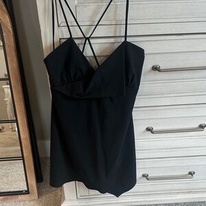 Zara Black Crisscross Strap Mini Dress